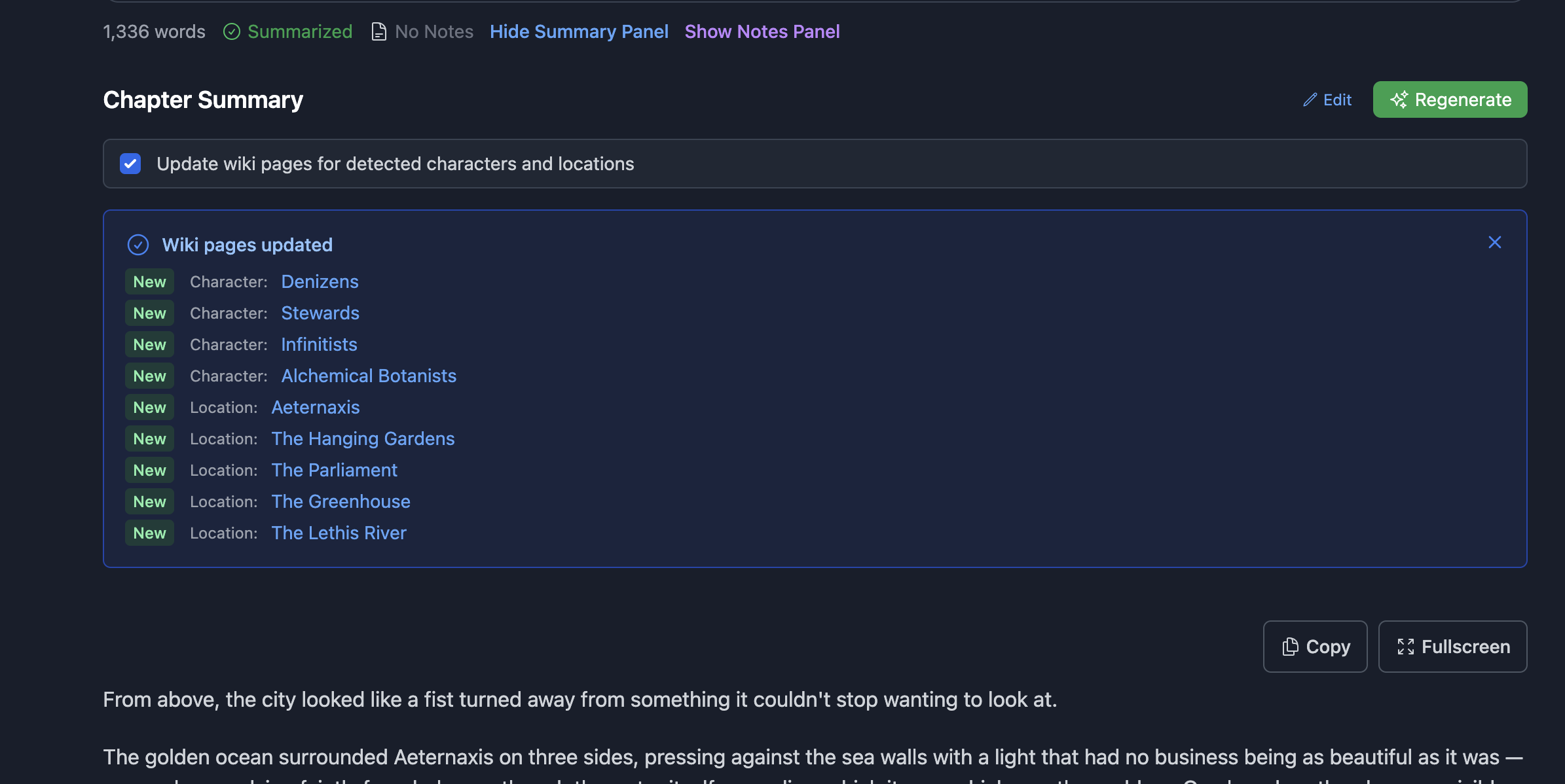 AI auto-updates wiki pages
