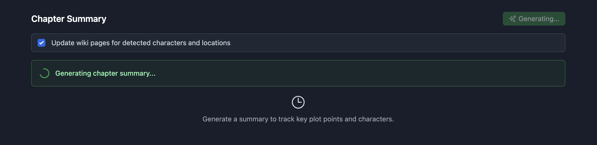 AI generates a chapter summary