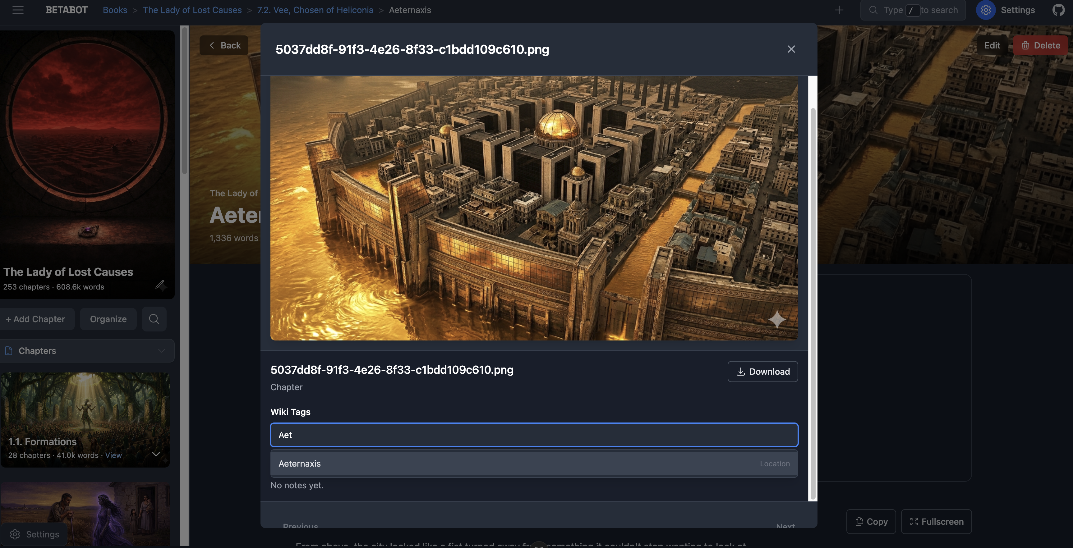 Tag links an image to a wiki page