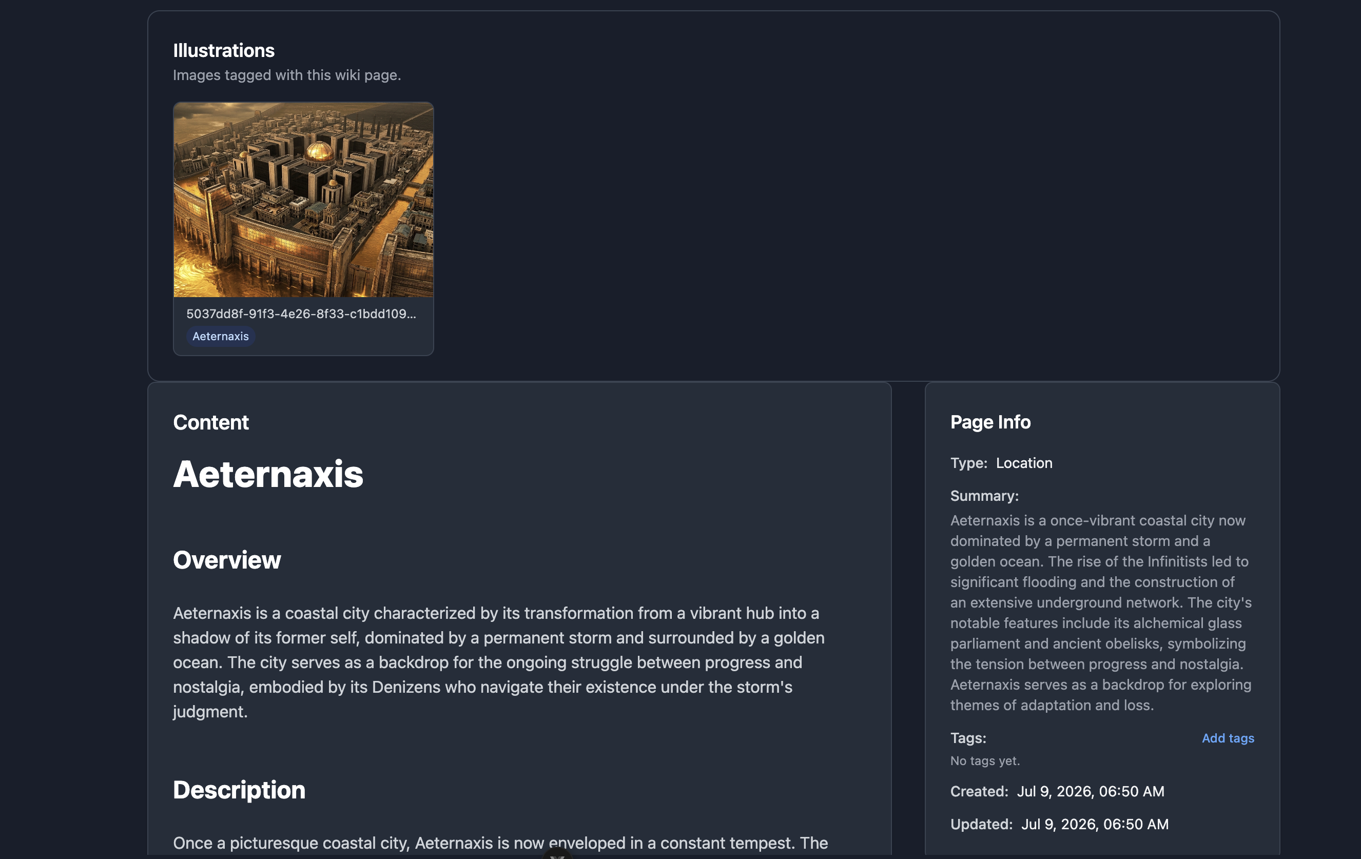 Wiki page with illustration
