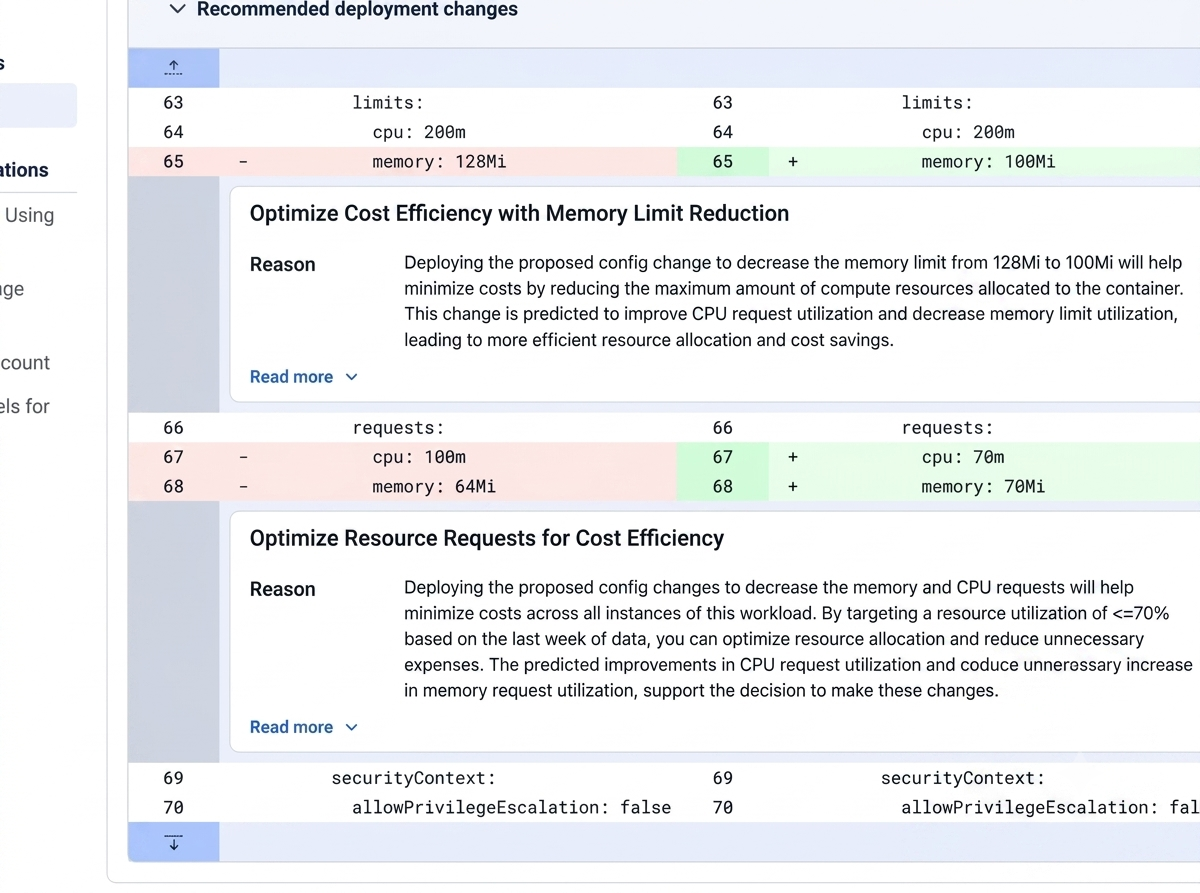 Config recommendations