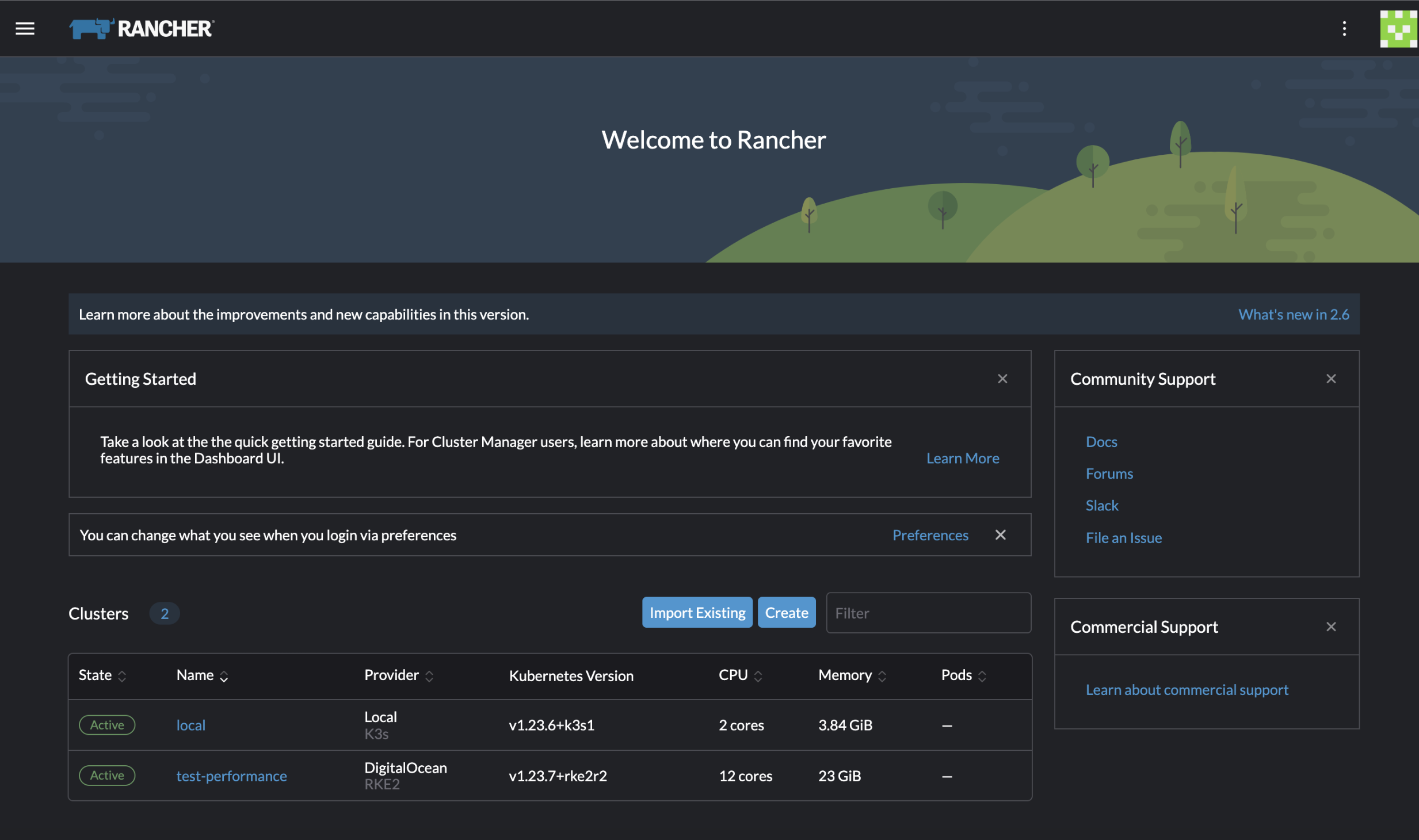 Cluster administration