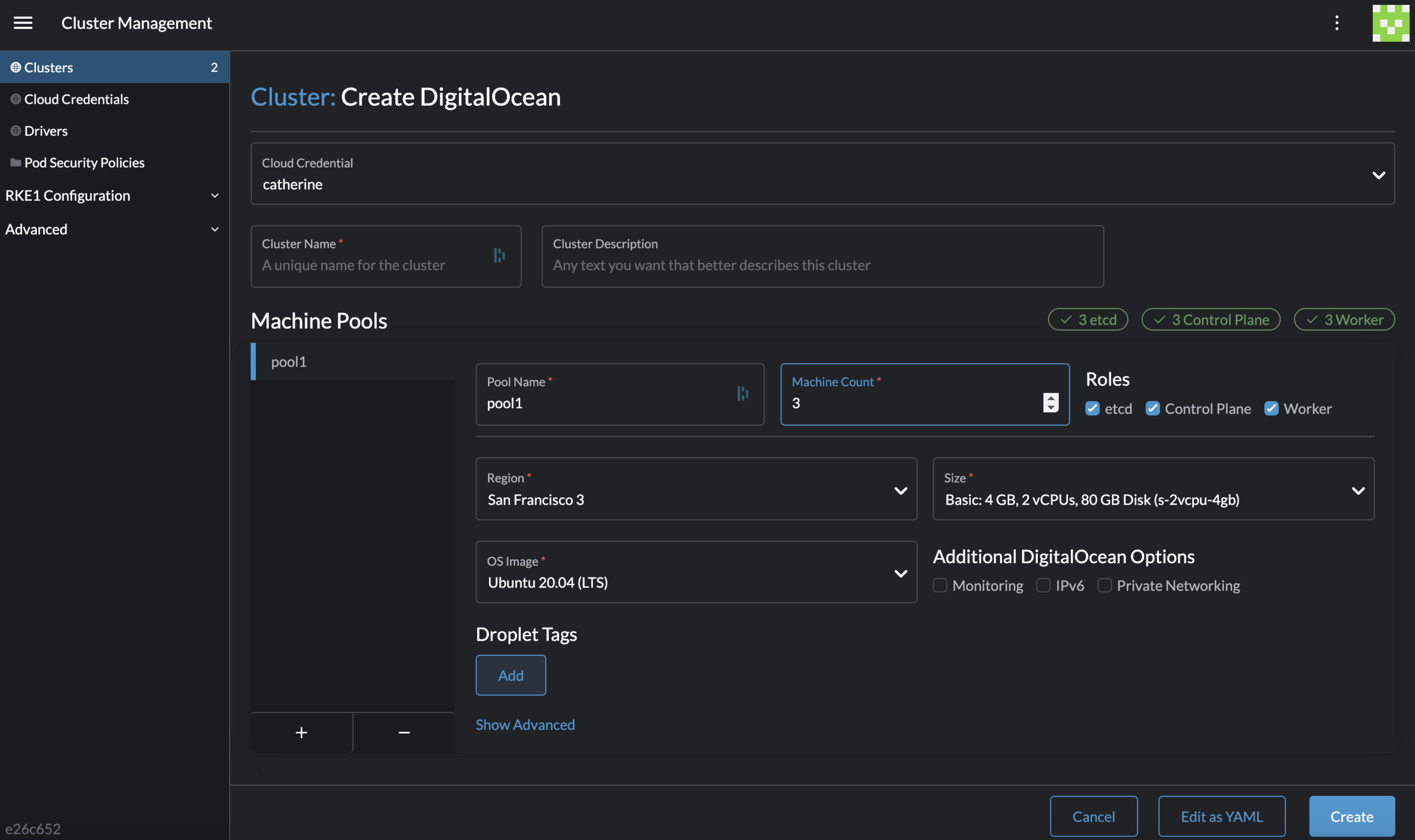 Cluster provisioning