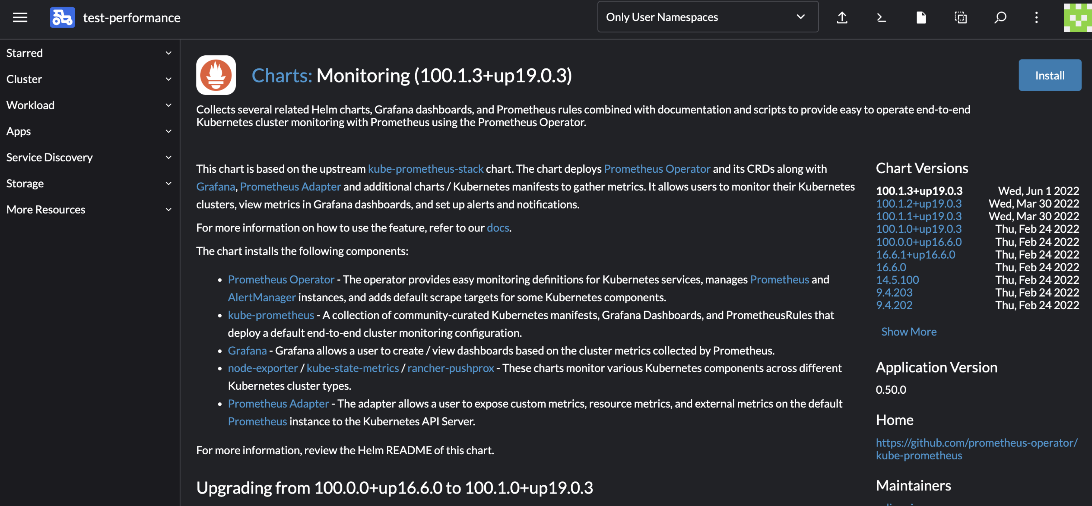 Installing a Helm chart