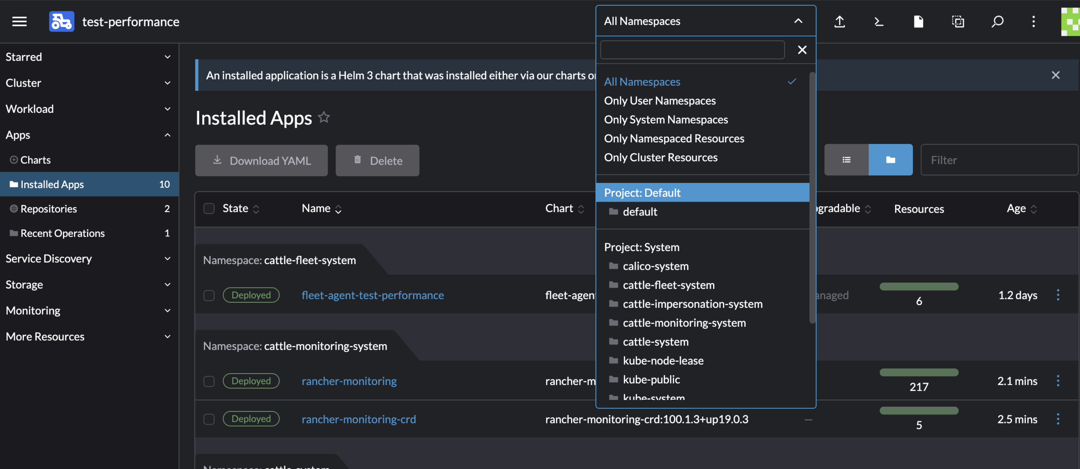 Namespace filtering