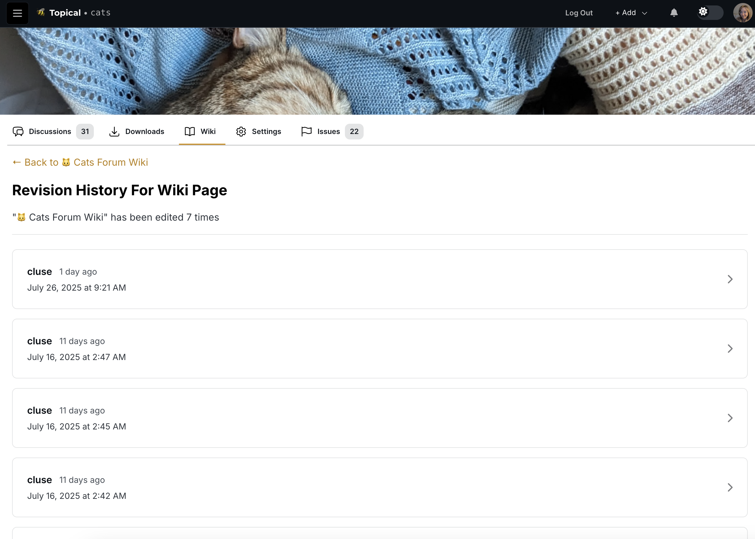 wiki revision history